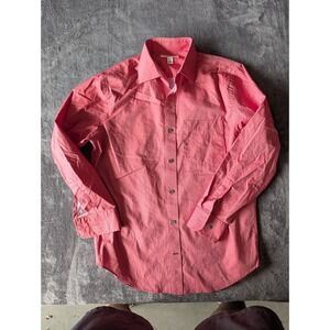 Banana Republic Mens Salmon Cotton Button Down Shirt Small 14-14.5 Long Sleeve